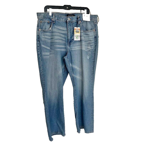 Aeropostale Womens Plus Size 16R Hi Rise Boyfriend Flare Leg Jeans 100% Cotton - Picture 1 of 11